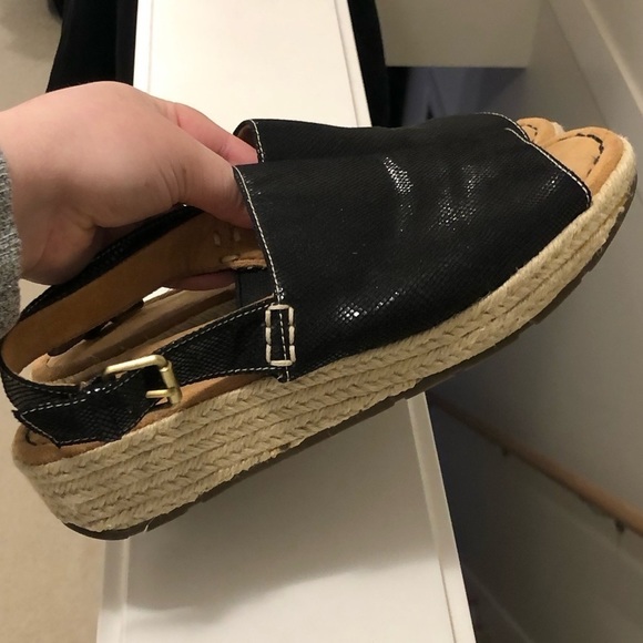 Womens NATURALIZER N5 COMFORT BLACK PEEP TOE ESPADRILLES SIZE 8 NEW NO BOX - Picture 5 of 9